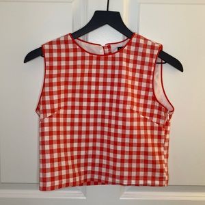Kiel James Patrick Women’s Gingham Crop Top in Red
